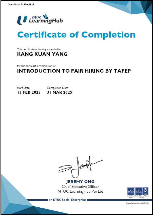  TAFEP_FH Certificate | LHUB LXP